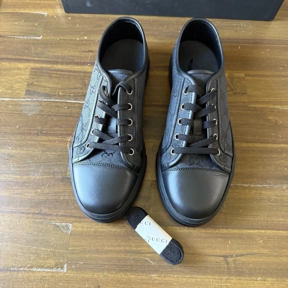 Gucci GG Canvas Low ‘Gray Black’ Shoes